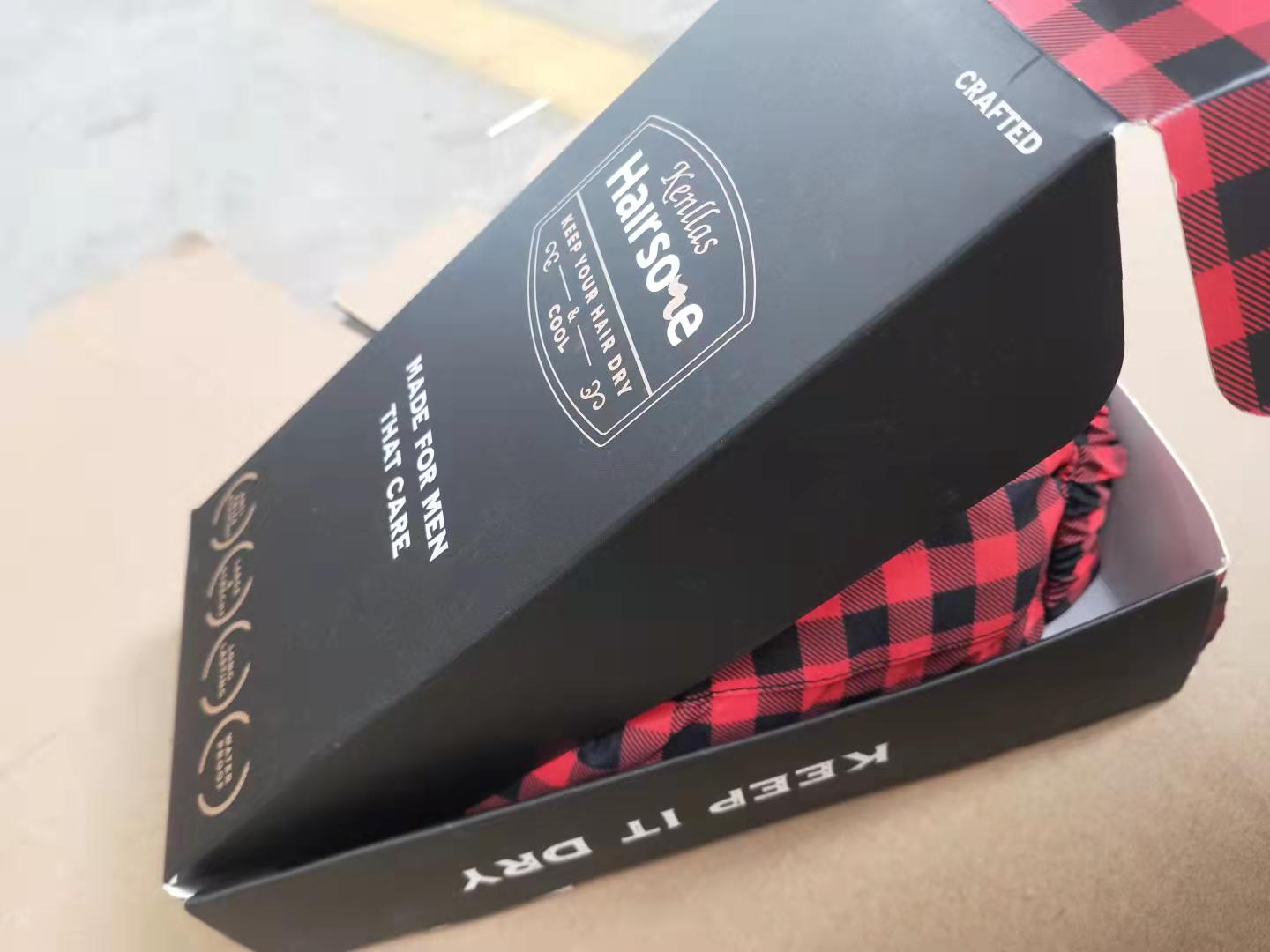 Red Plaid Shower Cap For Men