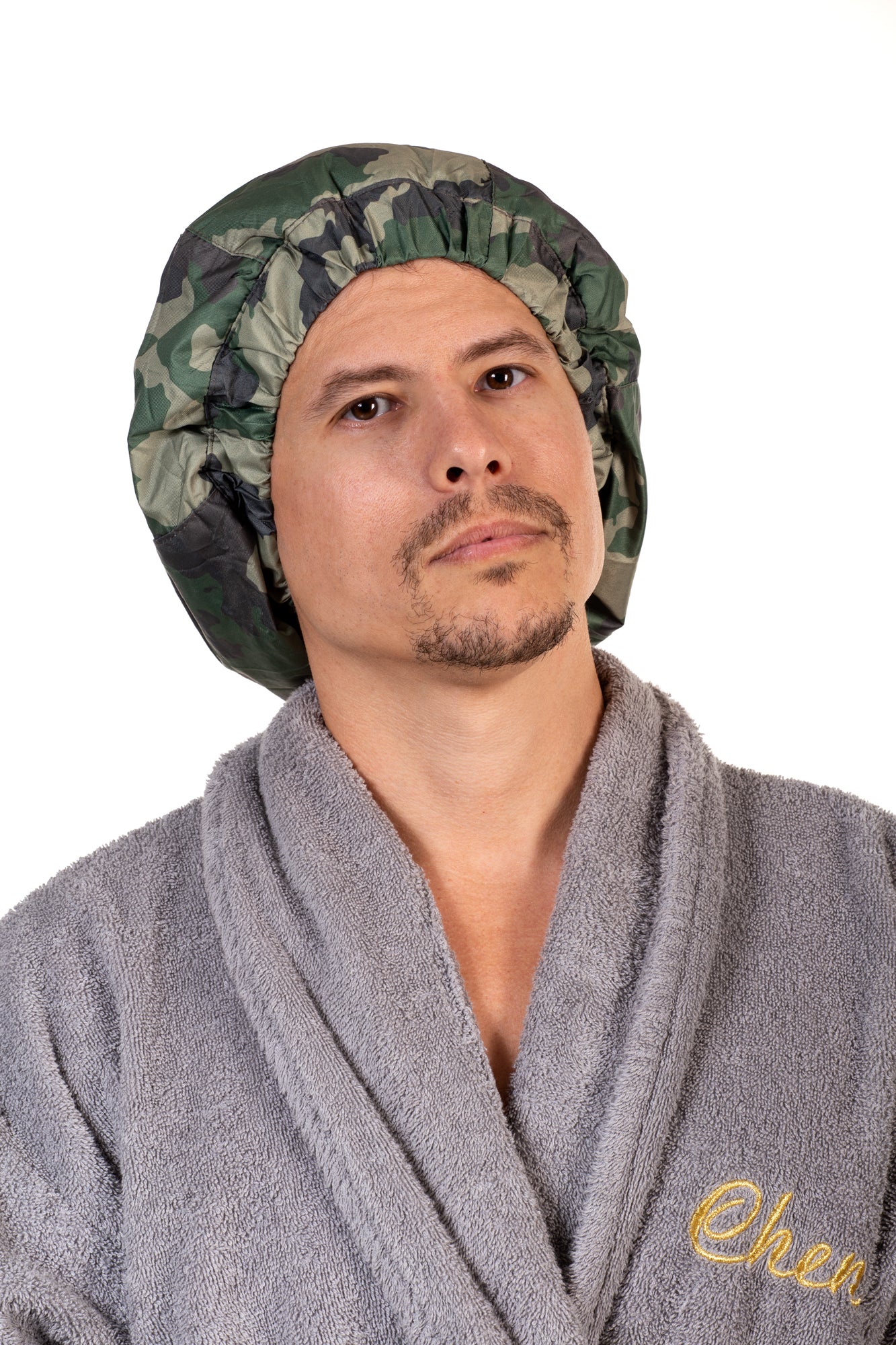 Green Camouflage Shower Cap For Men