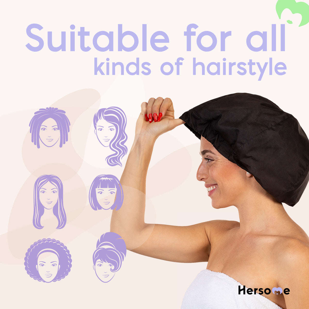 Black shower cap for women