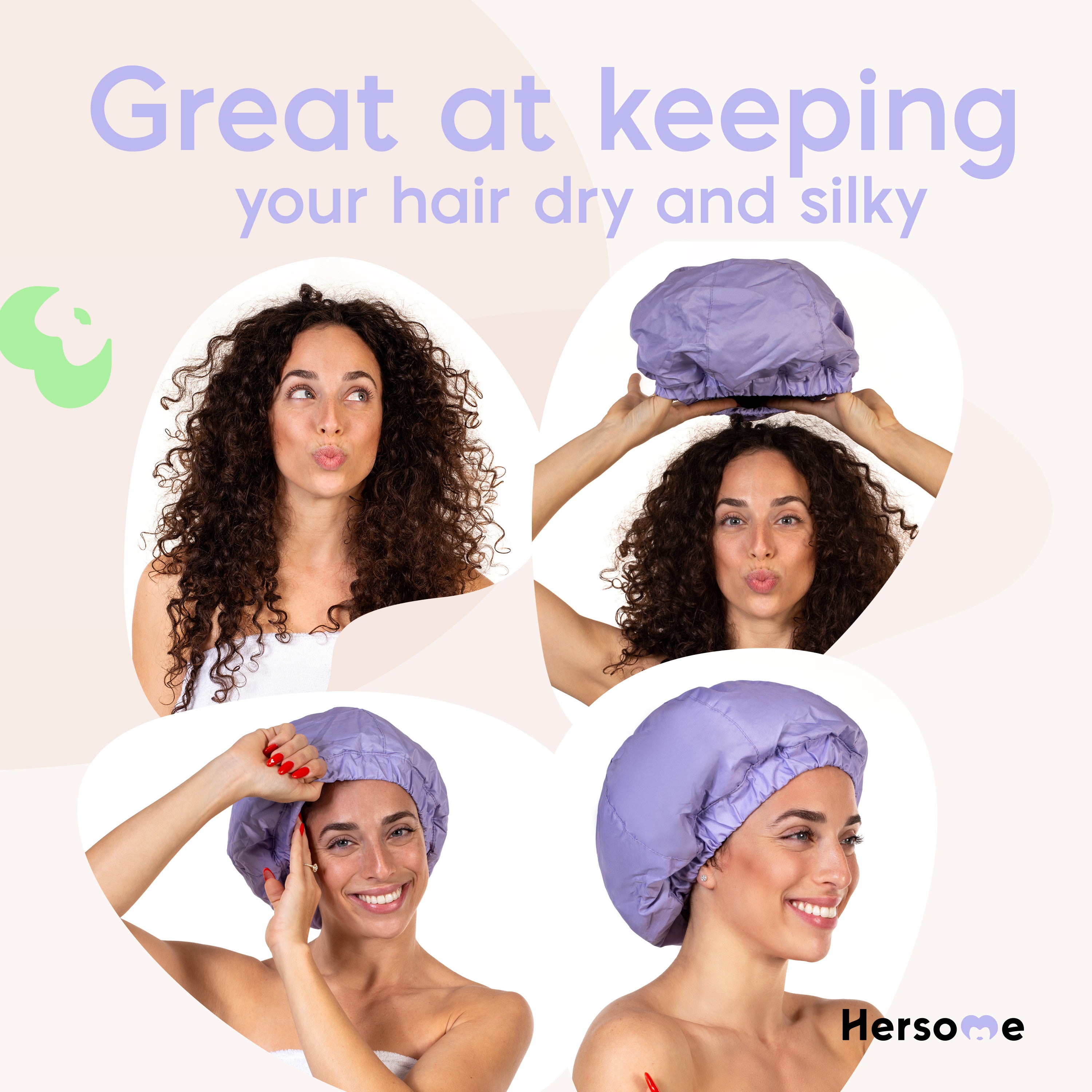 Lilac Shower Shower Cap For Women β Reusable, Waterproof, Humidity-Proof