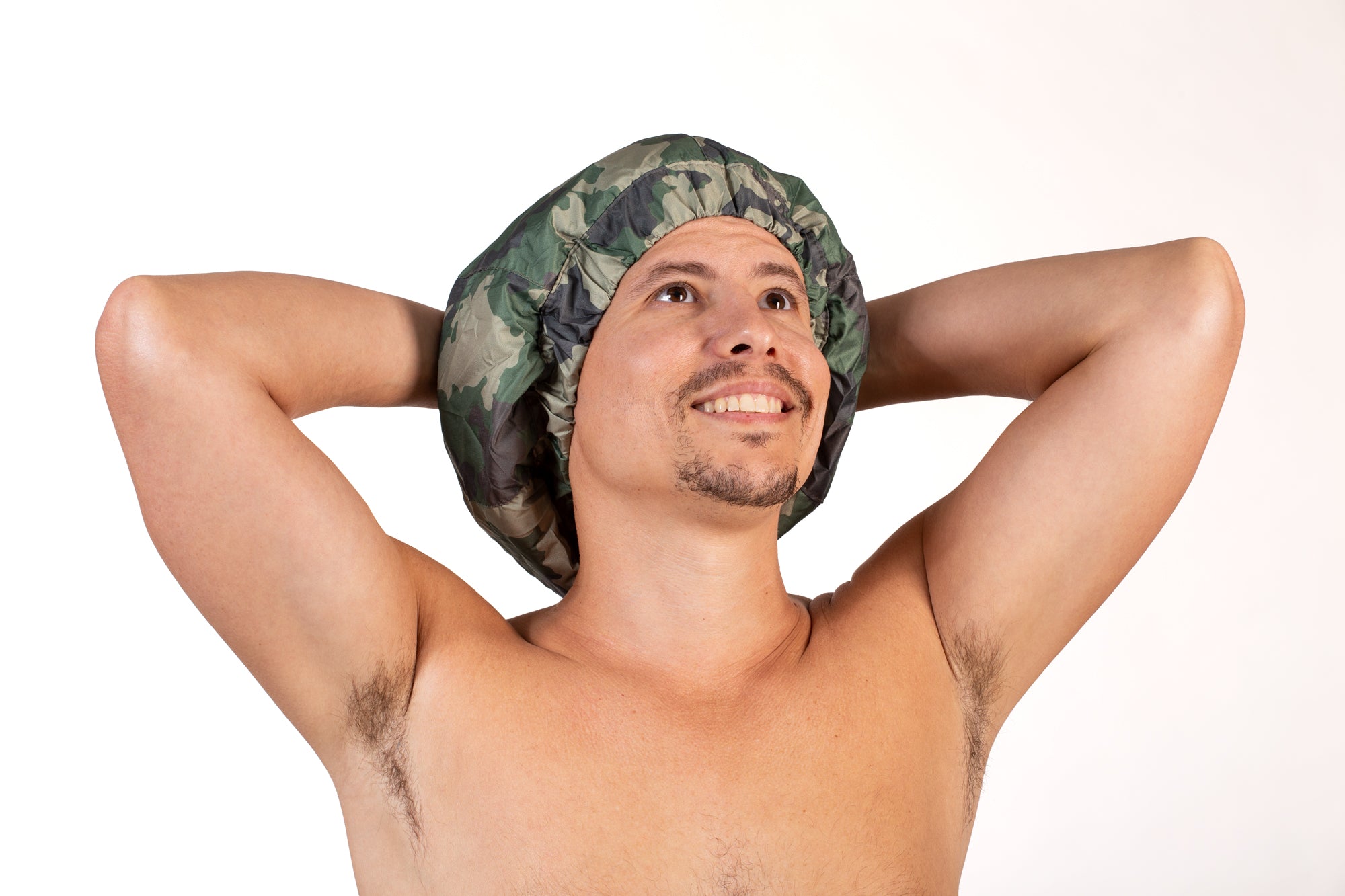 Green Camouflage Shower Cap For Men