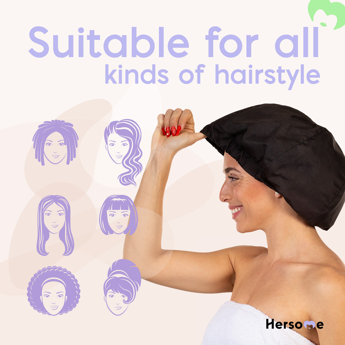 Black Shower Cap For Women — Reusable And Waterproof Gethairsome