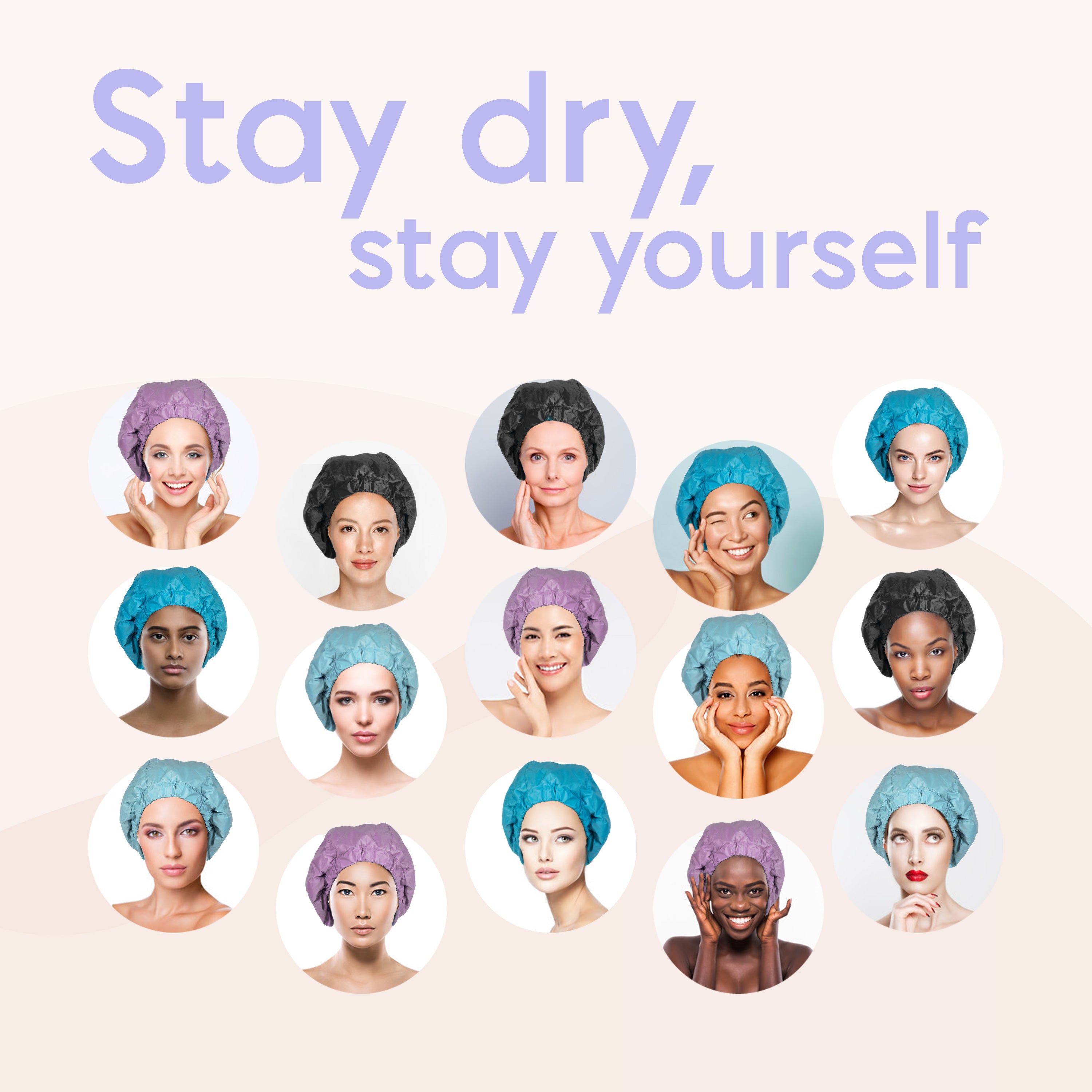 Black shower cap for women